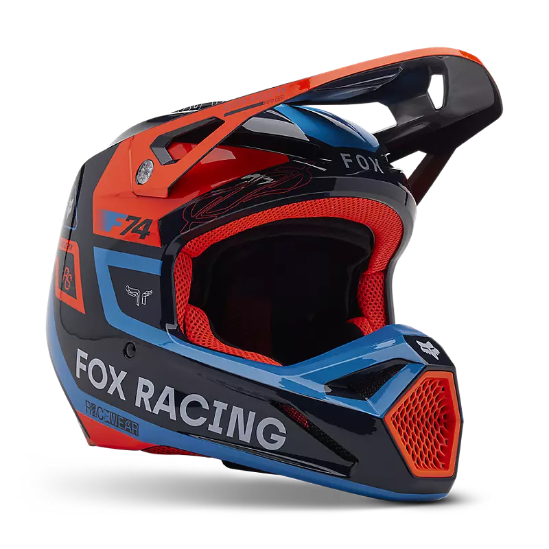 FOX Casque V1 Race Spec BLEU/ORANGE