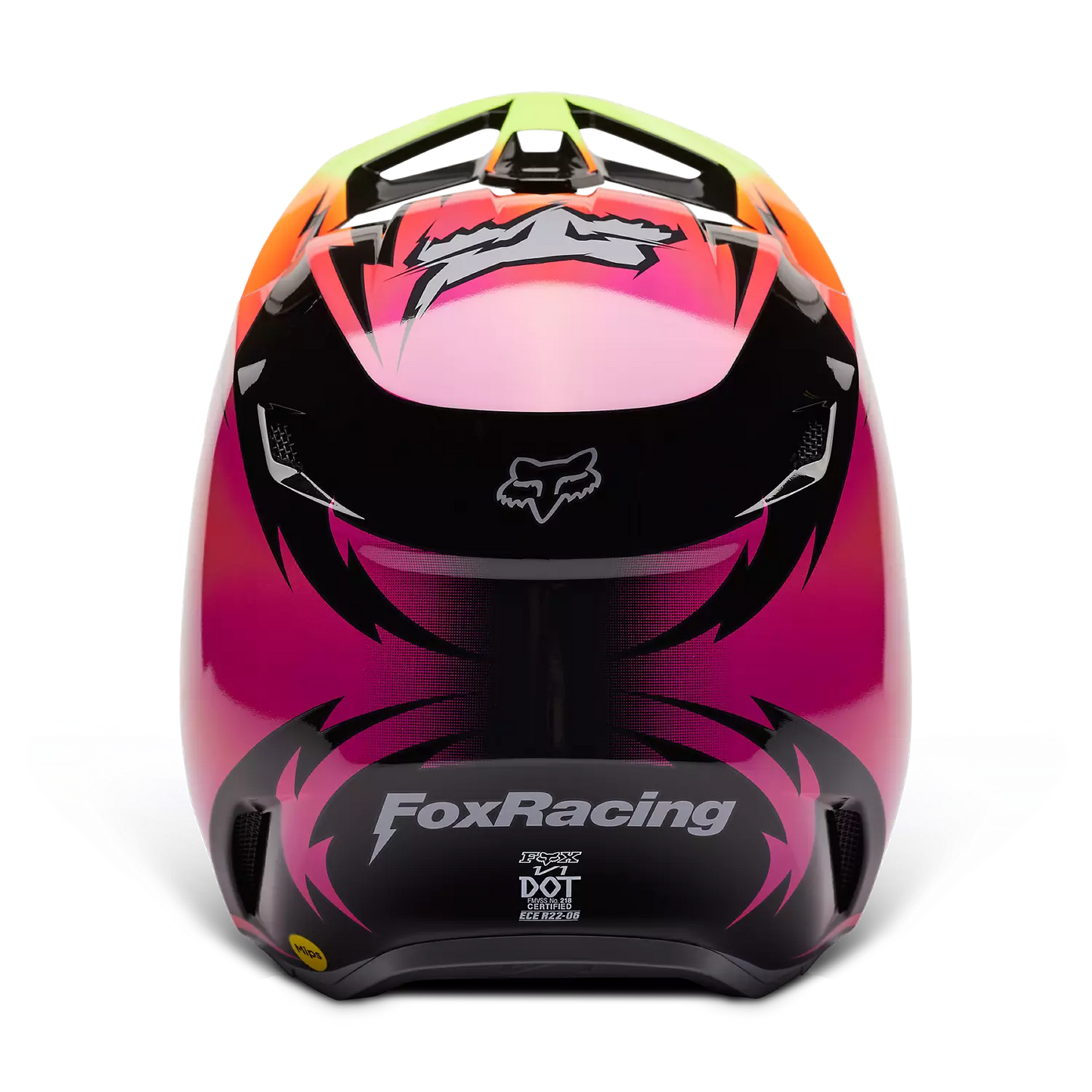 FOX Casque V1 Statk ROSE/JAUNE/NOIR pour jeunes