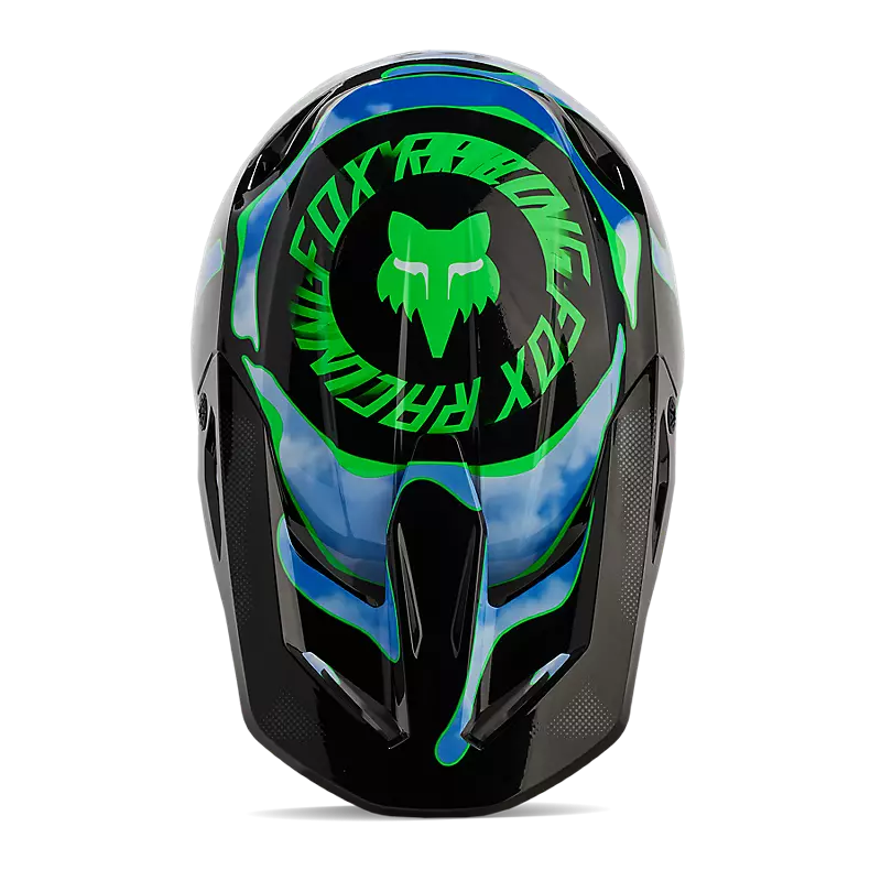 FOX Casque V1 Atlas NOIR/VERT/BLEU adulte