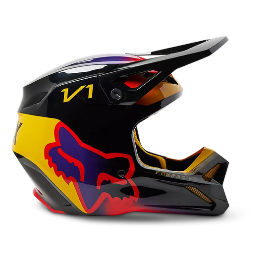 FOX Casque V1 Toxsyk NOIR/ROUGE/JAUNE adulte