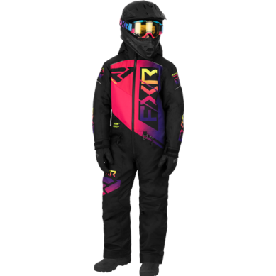 FXR Combinaison une pièce Helium F.A.S.T. isolée ROSE/MAUVE/JAUNE pour jeune